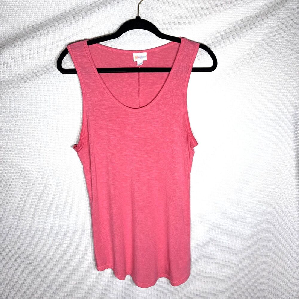 LulaRoe Womens Heather Pink Scoop Neck Sleeveless Tank Top Simply Comfortable L